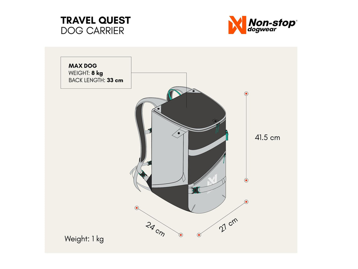 Non-stop dogwear Travel quest dog carrier – Grå