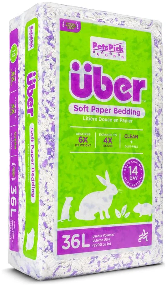 ÜBER papirstrø 56 L lilla og hvit med lavendelduft